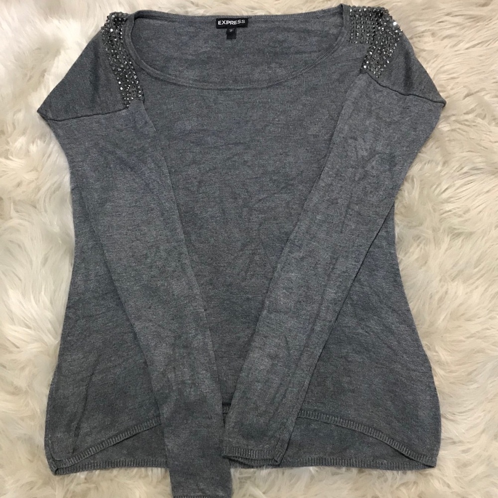 Express Dressy sweater with rhinestone shoulders